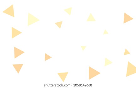 Many Orange Triangles of Different Size on White Background
