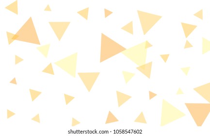 Many Orange Triangles of Different Size on White Background