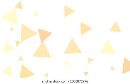 Many Orange Triangles of Different Size on White Background