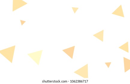 Many Orange Triangles of Different Size on White Background