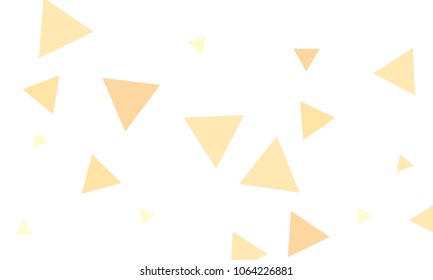 Many Orange Triangles of Different Size on White Background