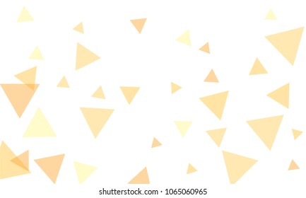 Many Orange Triangles of Different Size on White Background