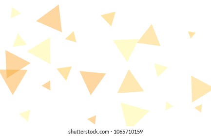Many Orange Triangles of Different Size on White Background
