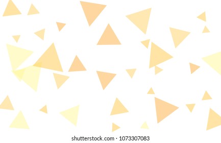 Many Orange Triangles of Different Size on White Background