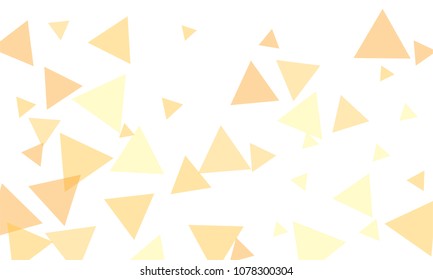 Many Orange Triangles of Different Size on White Background