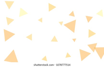 Many Orange Triangles of Different Size on White Background