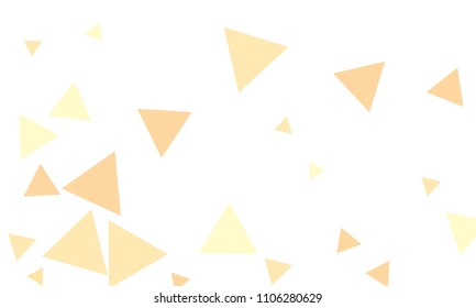 Many Orange Triangles of Different Size on White Background