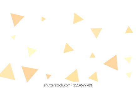 Many Orange Triangles of Different Size on White Background