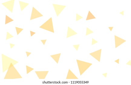 Many Orange Triangles of Different Size on White Background