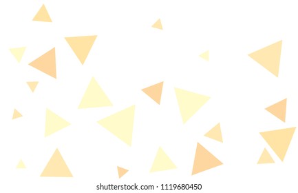 Many Orange Triangles of Different Size on White Background