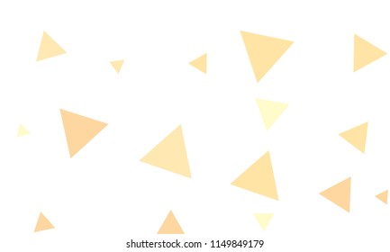 Many Orange Triangles of Different Size on White Background