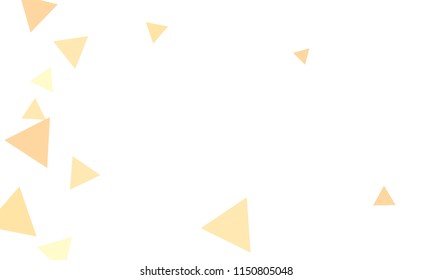 Many Orange Triangles of Different Size on White Background