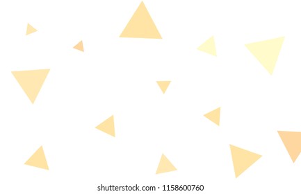 Many Orange Triangles of Different Size on White Background