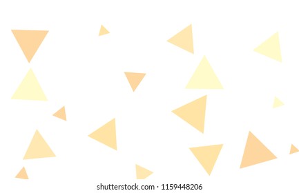 Many Orange Triangles of Different Size on White Background
