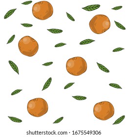 many oranges with green leaves