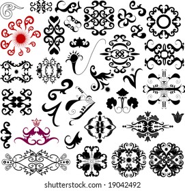 Many ornament vector decorative elements