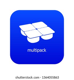 Many packages icon blue vector isolated on white background