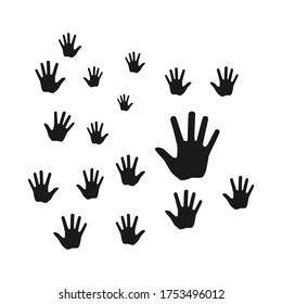many palms on a white background icon, emblem, vector illustration
