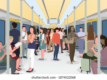 Many people in the city use trains when commuting to work. People traveling in the city often use the electric train