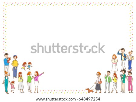 Many people and frame