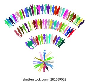 Many People Illustration 