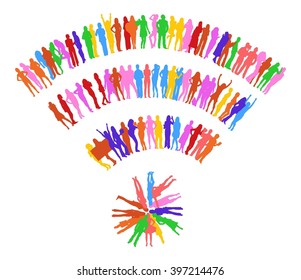 Many People Over white 