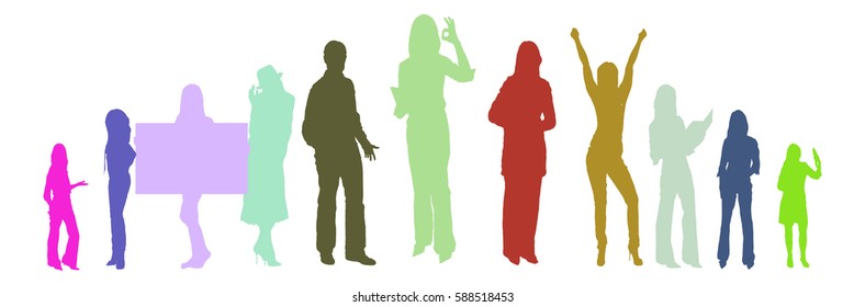 Many People Over white 