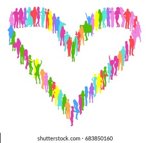 Many People Over white 