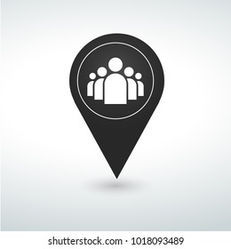 many people pin Map pin icon