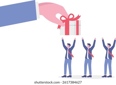 Many people scramble for a gift


