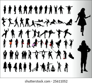 many people silhouettes