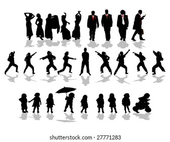 many people silhouettes