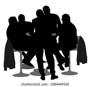 Many People Sitting Talking Vector Silhouette Stock Vector (Royalty ...