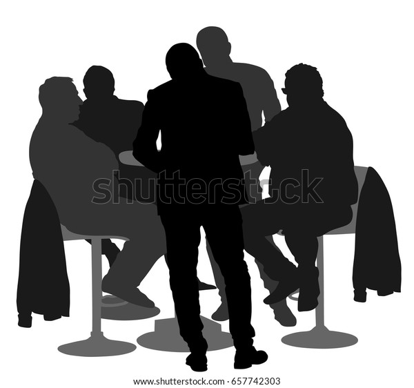 座って話す人が多いベクターシルエットイラスト 仕事の後にバーで飲む友達のグループ ポーカーのイベント ナイトクラブのお客さん 男性の影 付き合ってる先輩 のベクター画像素材 ロイヤリティフリー