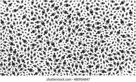 many people standing in a crowed vector illustration