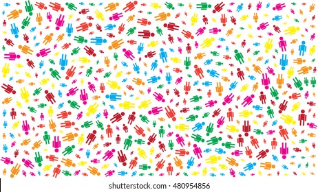 many people standing in a crowed vector illustration