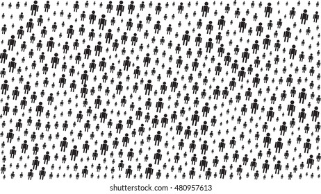 many people standing in a crowed vector illustration