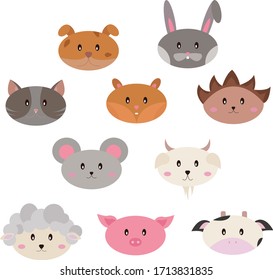 Many pets, vector art collection