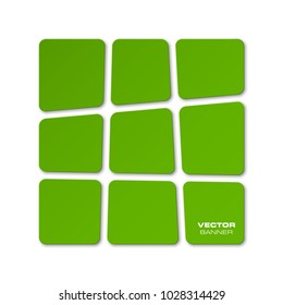 Many pieces abstract banner set. The clear rectangle form as nine advertising banner poster. The flat abstract banner with rounded corners image. Advertising Design shape. label banner tag.
