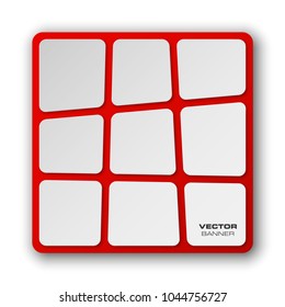 Many pieces abstract banner set. The clear rectangle form as nine advertising banner poster. The flat abstract banner with rounded corners image. Advertising Design shape. label banner tag.