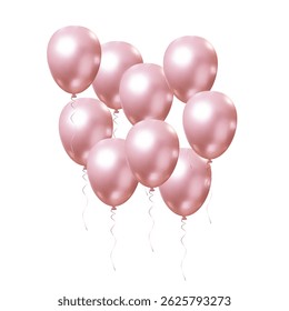 Many pink balloons floating in the air, party, birthday, festival celebration，New Year, Christmas