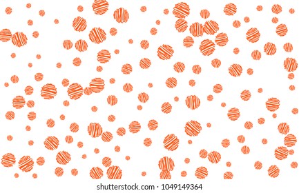 Many Pink Embroidered Circles of Different Size on White Background