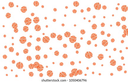 Many Pink Embroidered Circles of Different Size on White Background