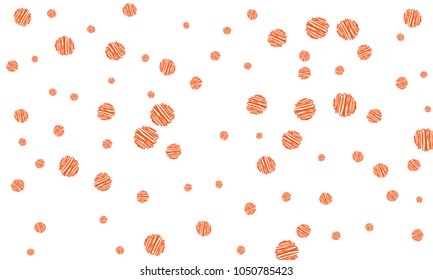 Many Pink Embroidered Circles of Different Size on White Background