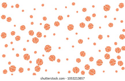 Many Pink Embroidered Circles of Different Size on White Background