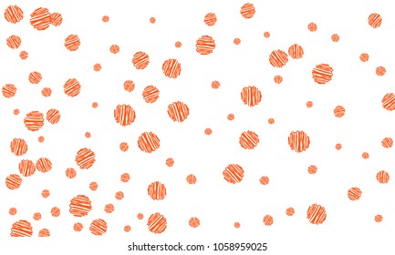 Many Pink Embroidered Circles of Different Size on White Background