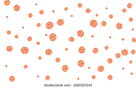 Many Pink Embroidered Circles of Different Size on White Background