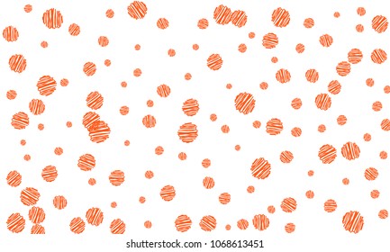 Many Pink Embroidered Circles of Different Size on White Background