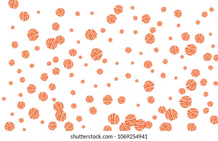 Many Pink Embroidered Circles of Different Size on White Background