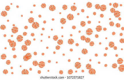 Many Pink Embroidered Circles of Different Size on White Background